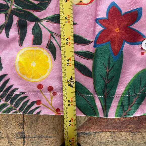 NWOT Katie Kime Sz S Pajama Shirt Top Novelty Print Fruits Lemons Soft Comfy - Picture 7 of 7